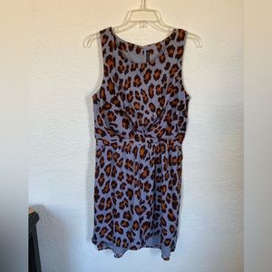W118 By Walter Baker Leopard Print Dress Size M Periwinkle Brown Rust READ